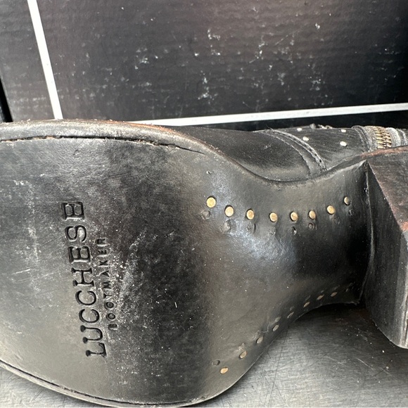 Lucchese Harley Stud Boots in black Stonewash leather. Brand NEW! - Picture 8 of 9